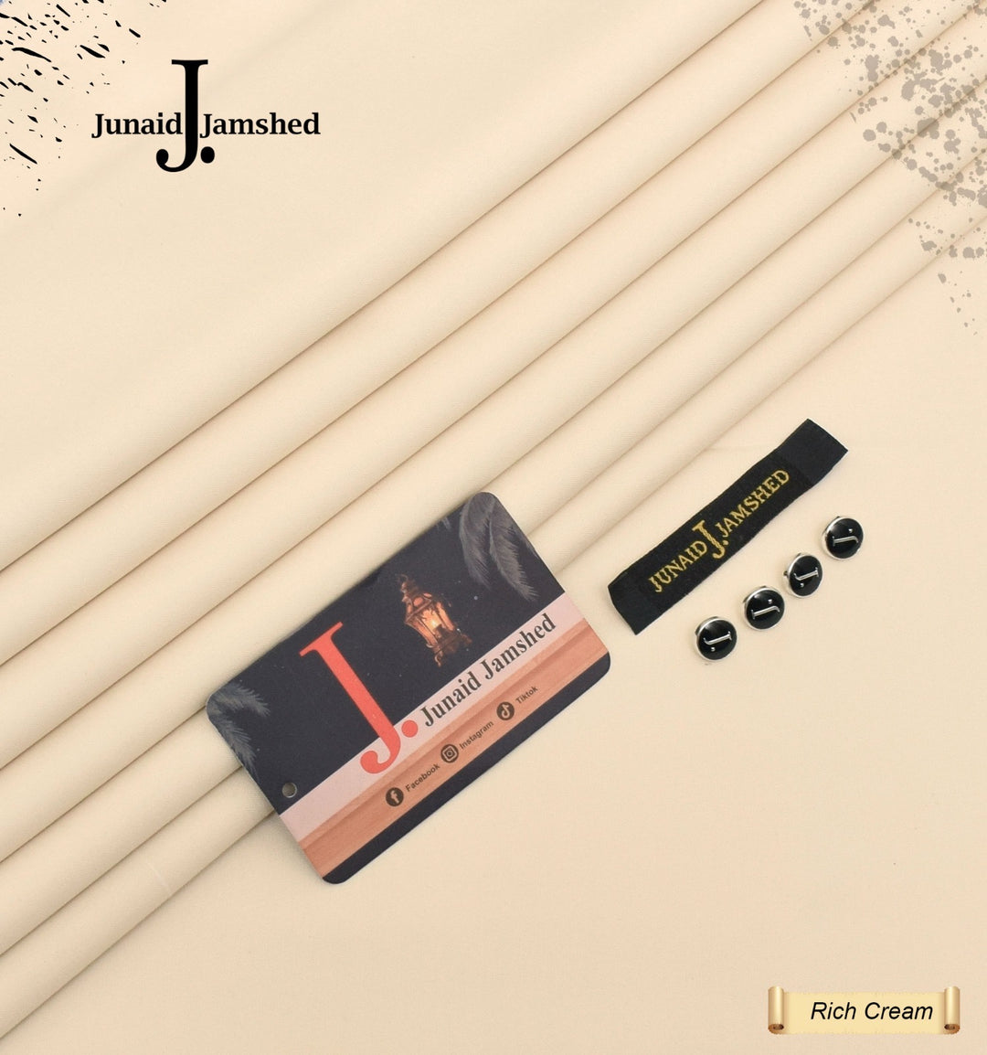 J. Junaid Jamshaid Online All Season Wash & Wear Boski For Men Rich Cream