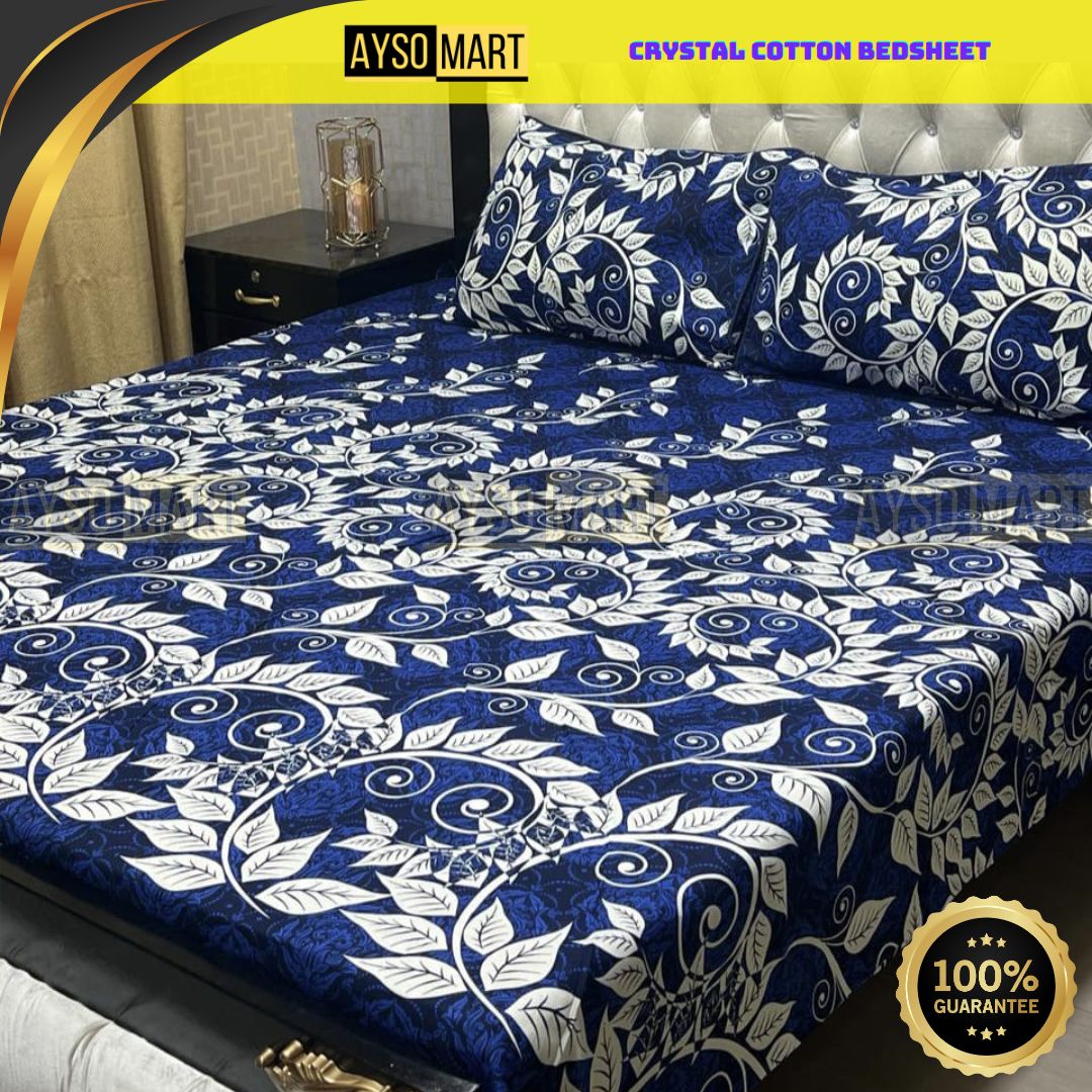3D Leather Crystal Cotton Bedsheet AM3D-00299