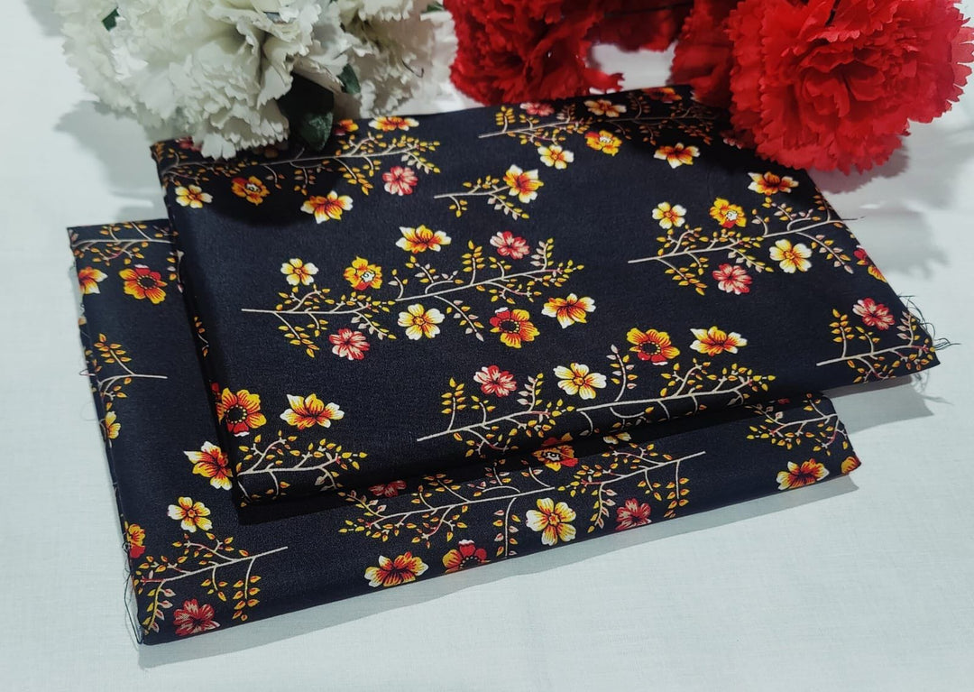 Micro Polo Cotton 2pcs Suit Midnight Blossom