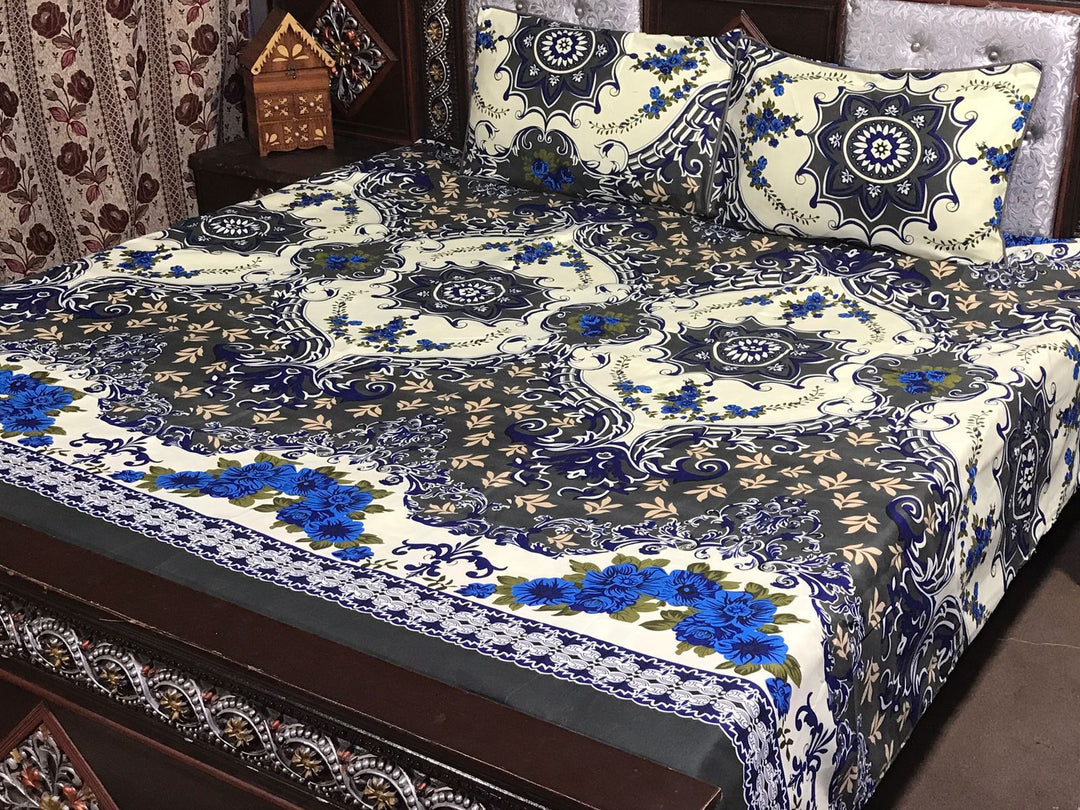 3D Leather Crystal Cotton Bedsheet AM3D-00345