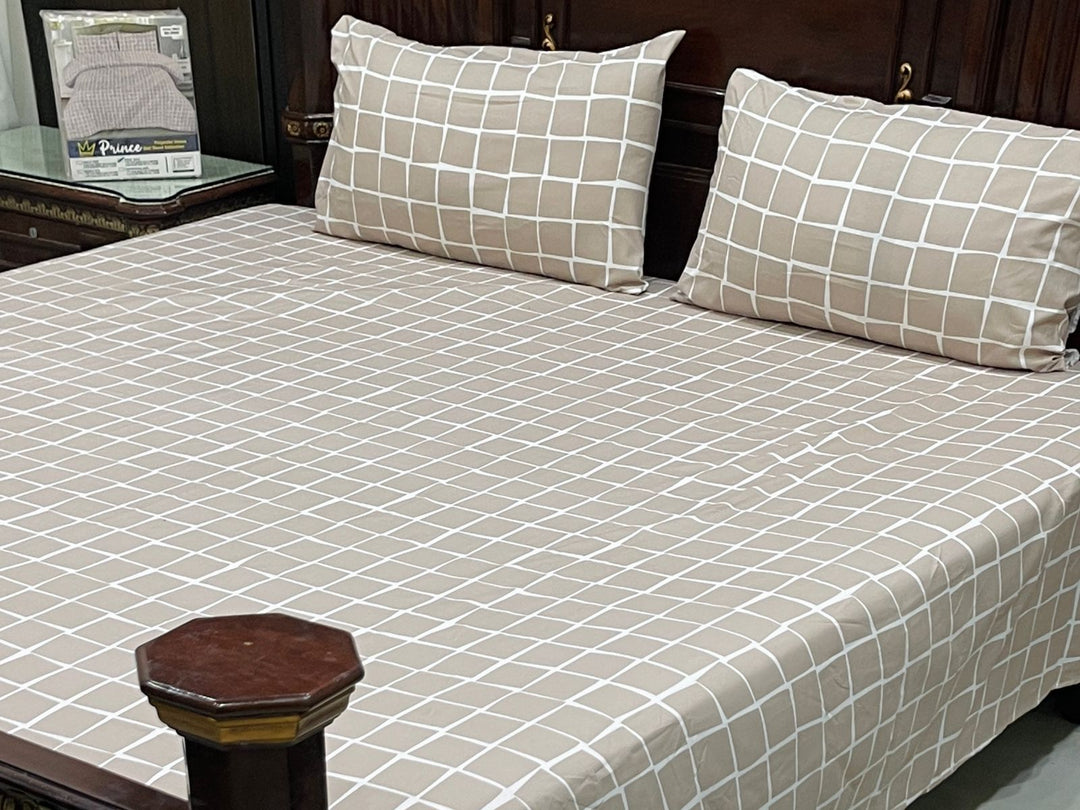 Micro Cotton Fabric King size Bedsheet Urban Latte