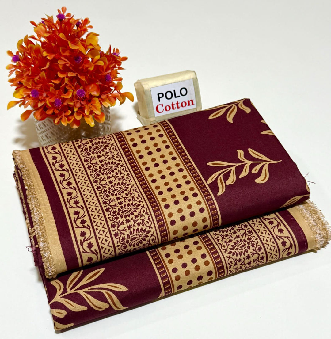 Micro Polo Cotton 2pcs Suit Regal Maroon Tapestry