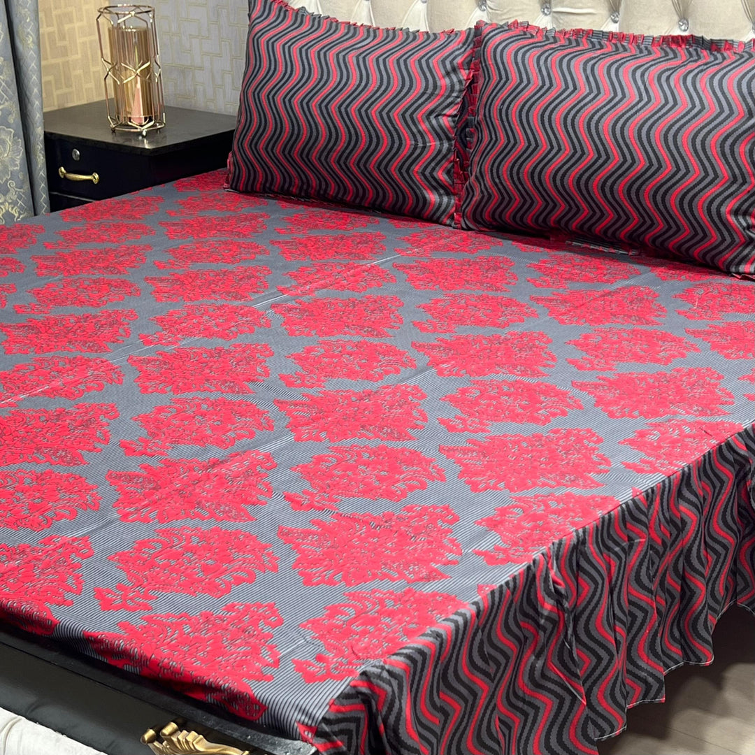 Luxury Cotton Salonica Double Bed Frill Bedsheet Urban Glamour Frill