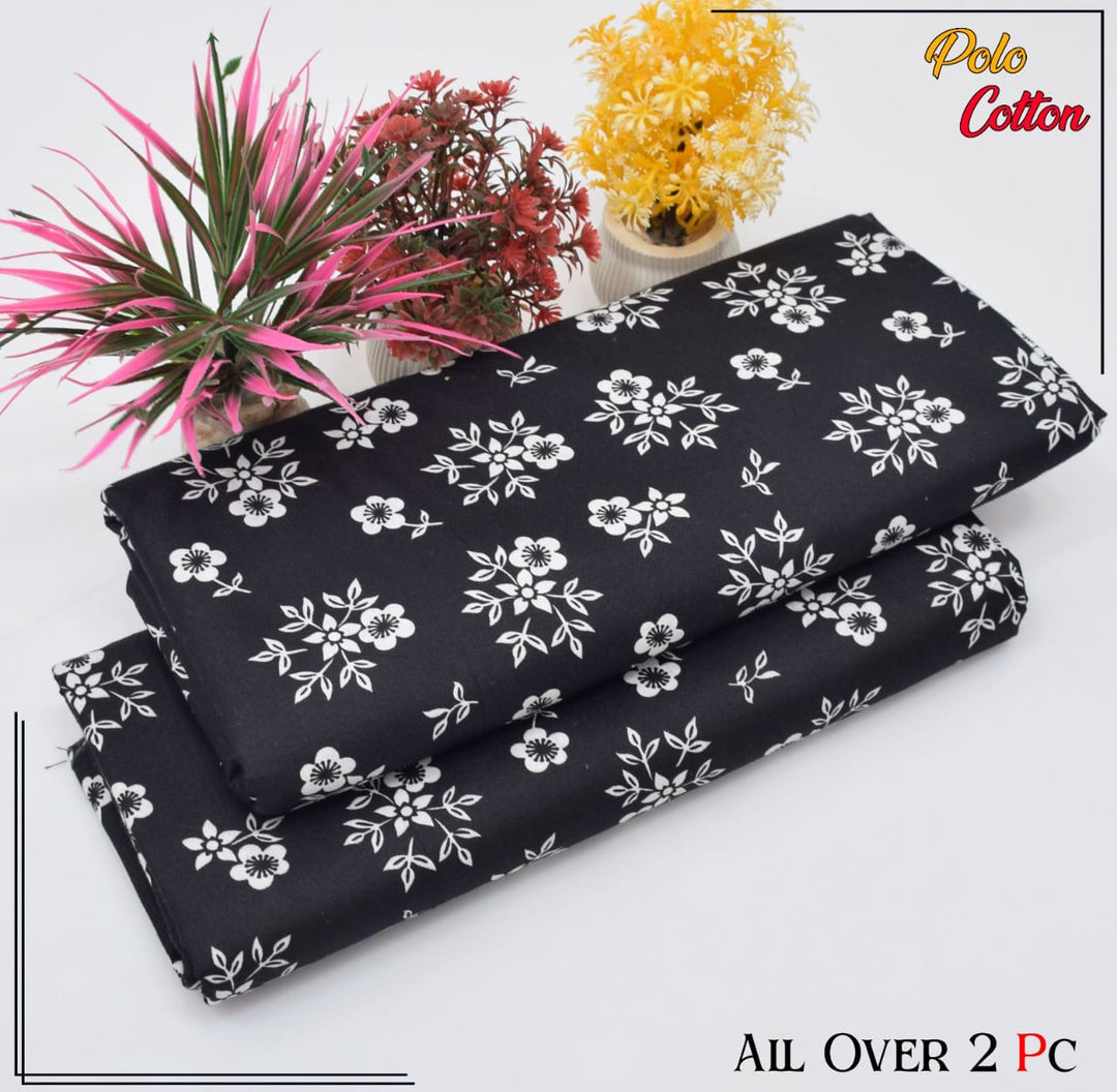 Micro Polo Cotton 2pcs Suit Midnight Bloom