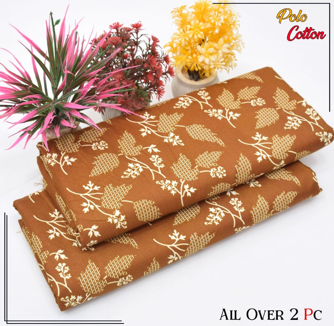 Micro Polo Cotton 2pcs Suit Midnight Blossom Caramel