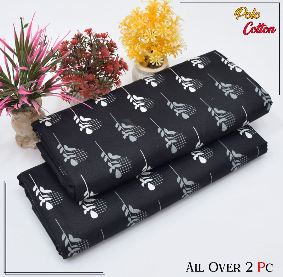 Micro Polo Cotton 2pcs Suit Silver Birch Night