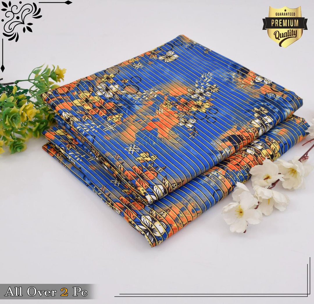 Micro Polo Cotton 2pcs Suit Blue Horizon Bloom