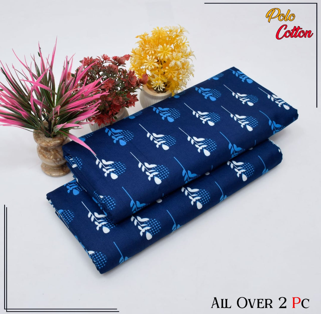 Micro Polo Cotton 2pcs Suit Deep Sea Floral Collection