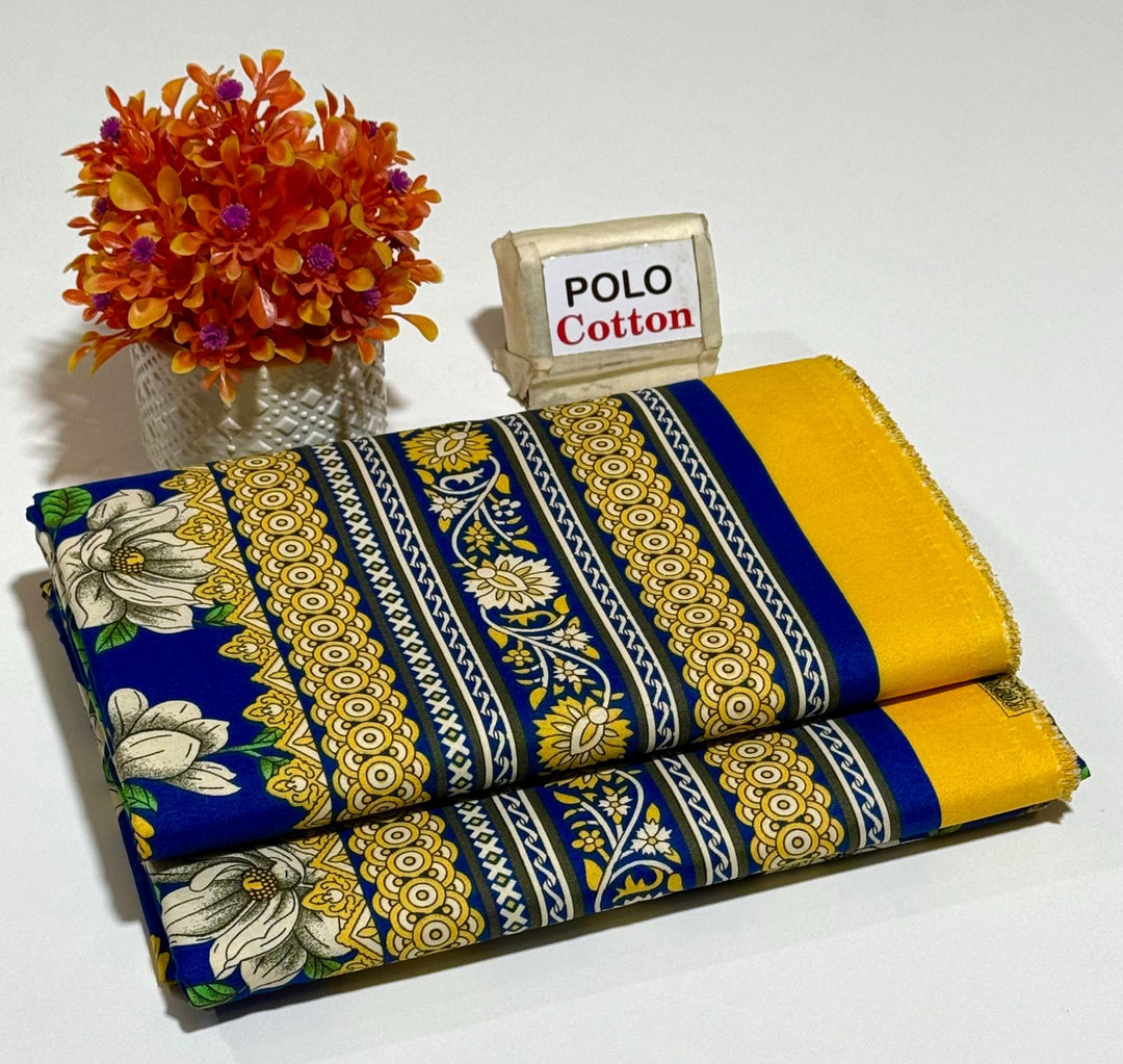 Micro Polo Cotton 2pcs Suit Golden Azure Ensemble