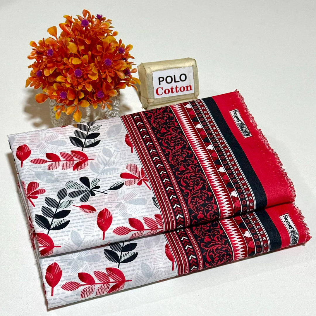 Micro Polo Cotton 2pcs Suit Folklore Red