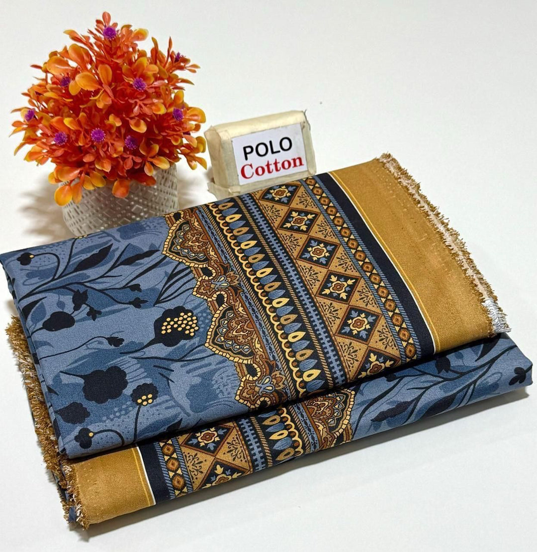 Micro Polo Cotton 2pcs Suit Slate Bloom
