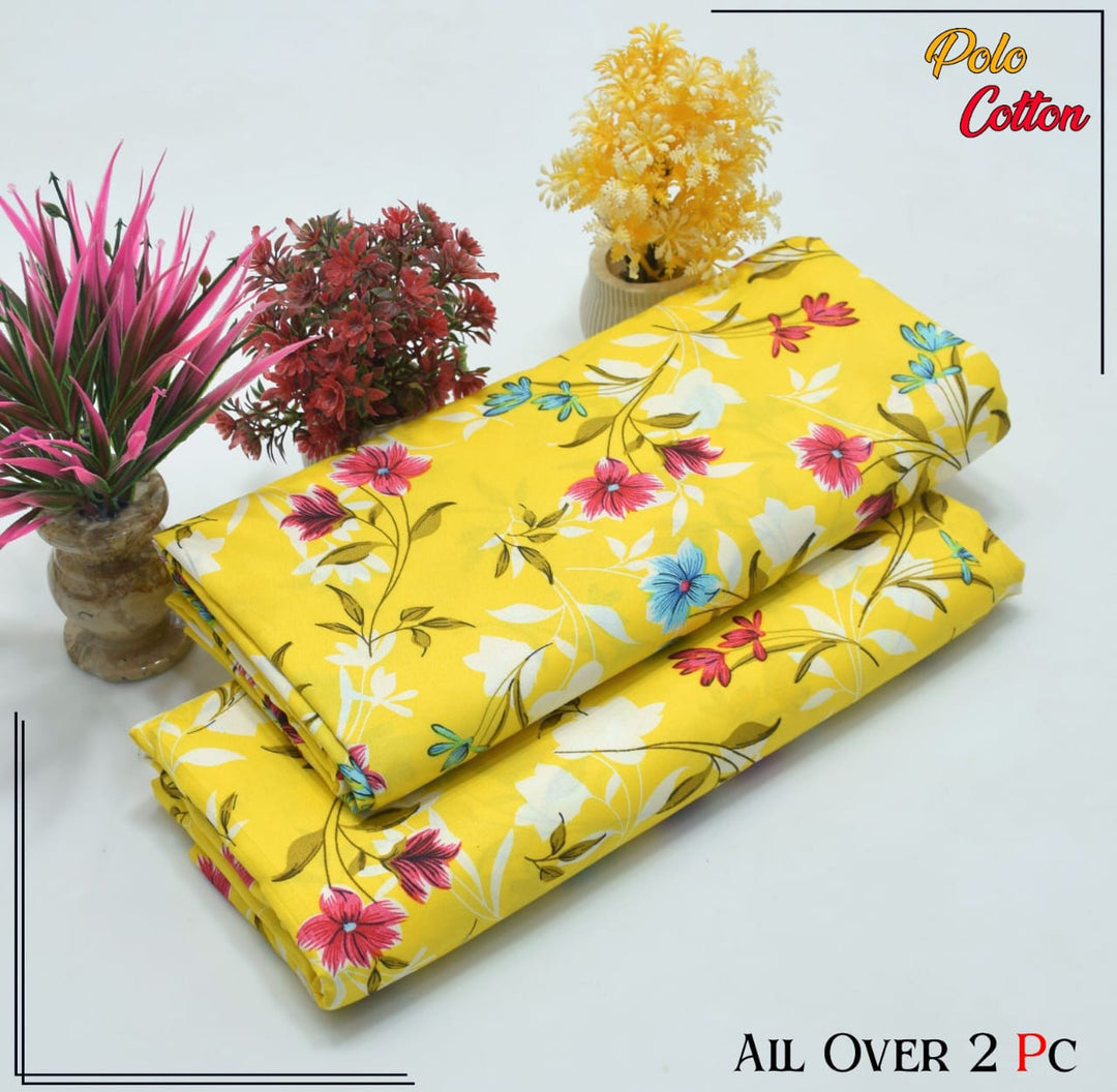 Micro Polo Cotton 2pcs Suit Yellow Grace