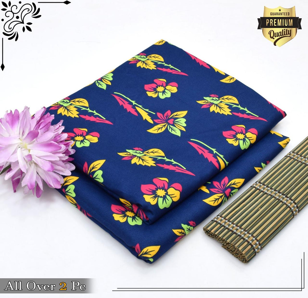 Micro Polo Cotton 2pcs Suit Blue Yellow Pink Flrl