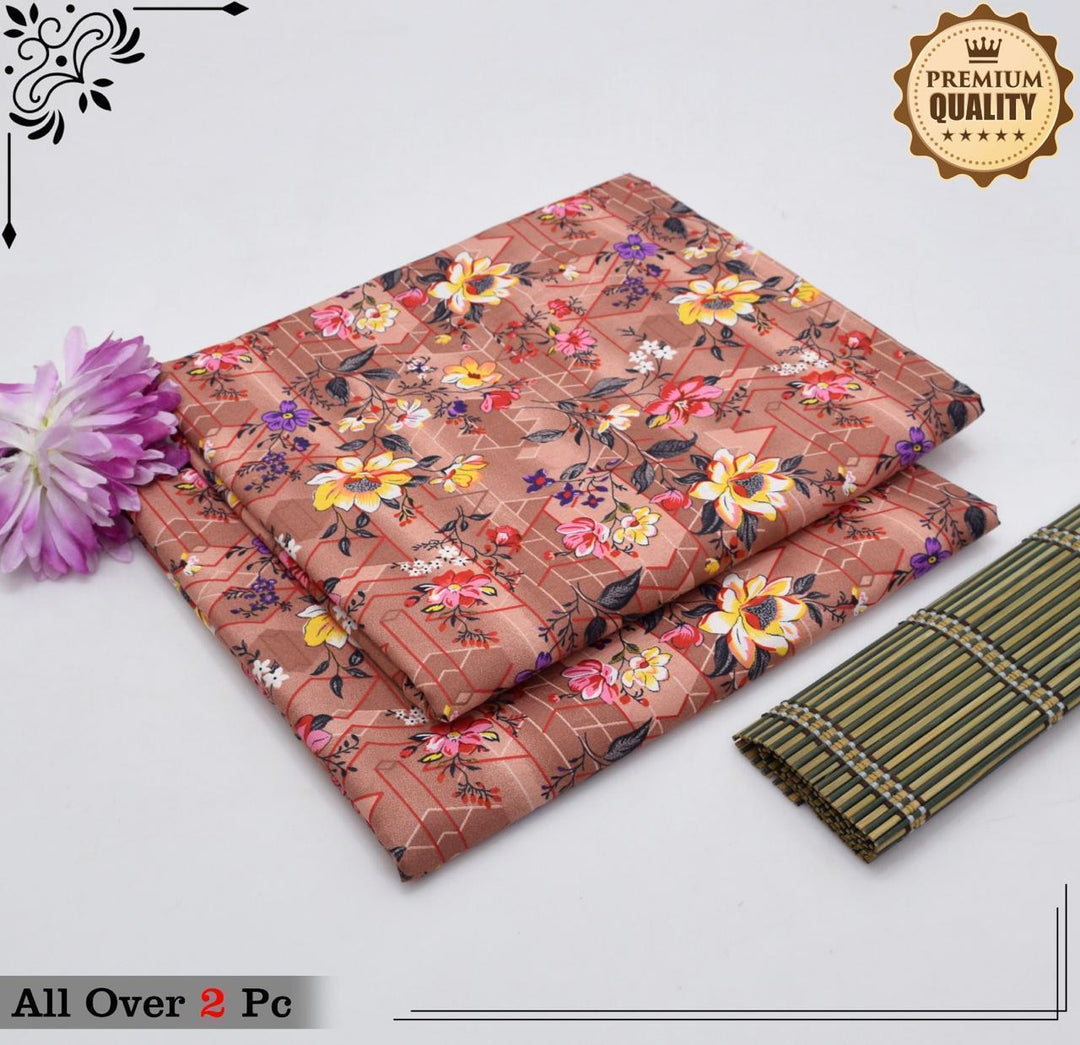 Micro Polo Cotton 2pcs Suit Brown Zig
