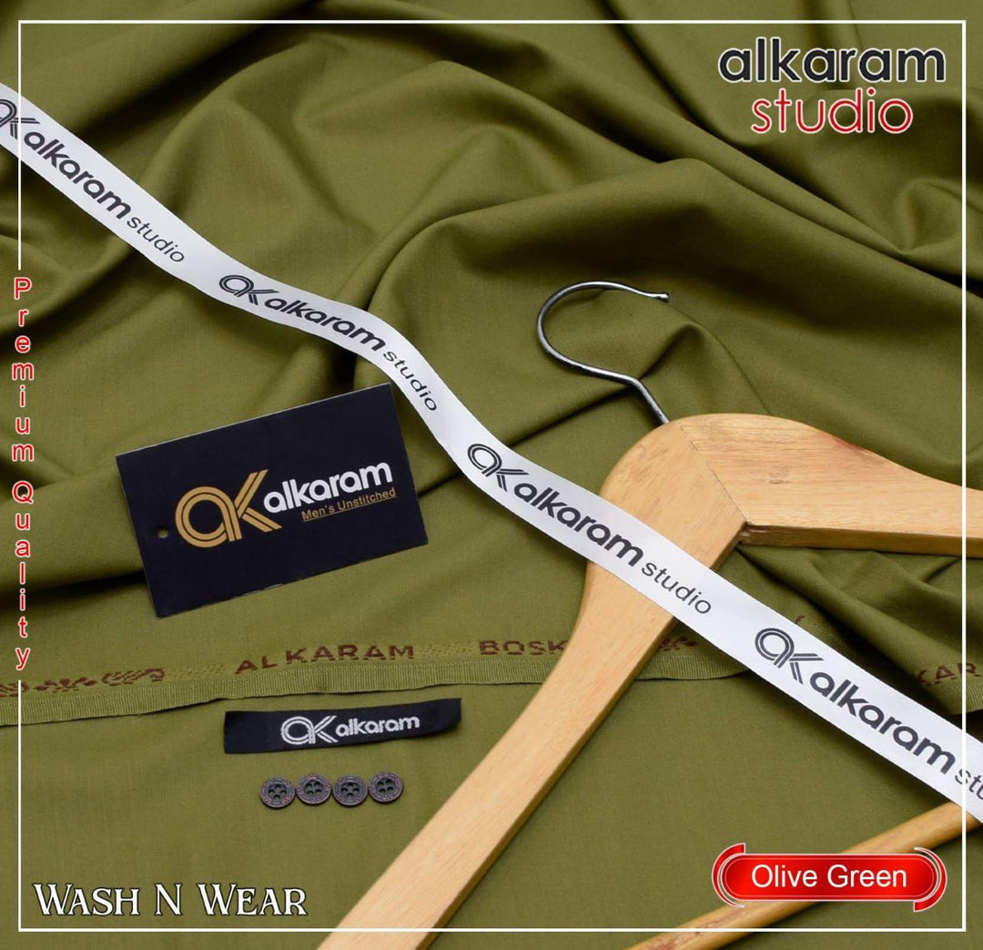 Luxury Carnivals Men Suit Wash n Wear Boski Unstitched Fabric Alkaram Studio 00902