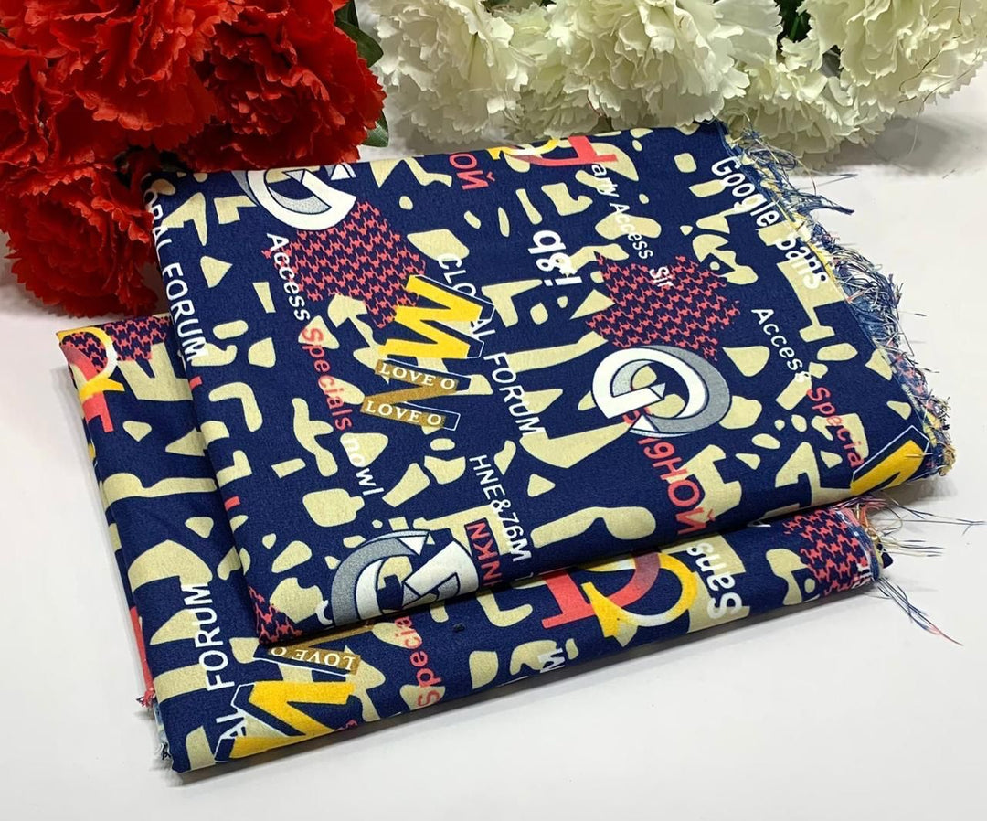 Micro Polo Cotton 2pcs Suit English Blue