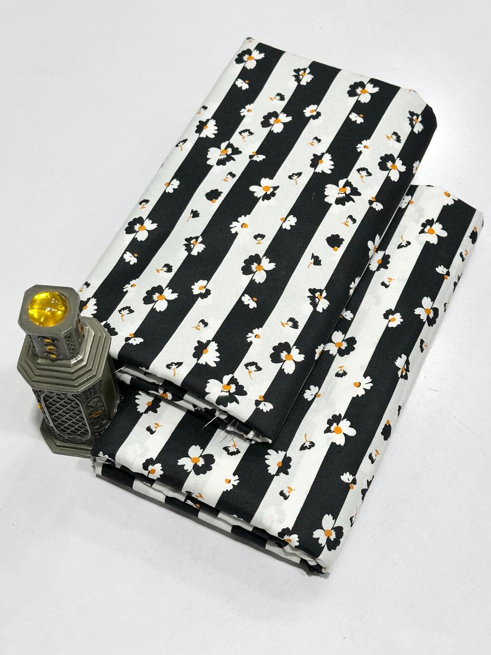 Micro Polo Cotton 2pcs Suit black white Lining