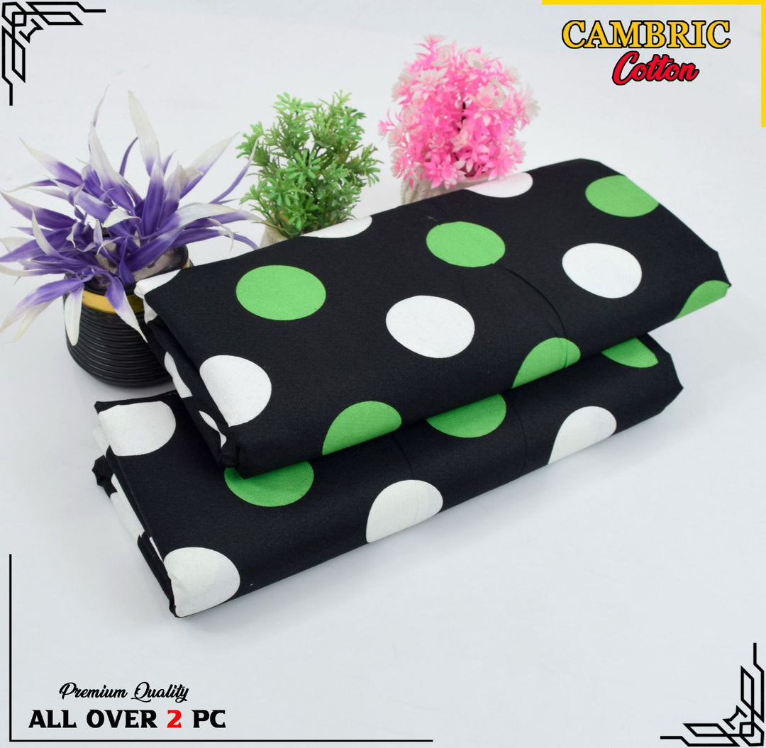 Micro Polo Cotton 2pcs Suit Round Green White