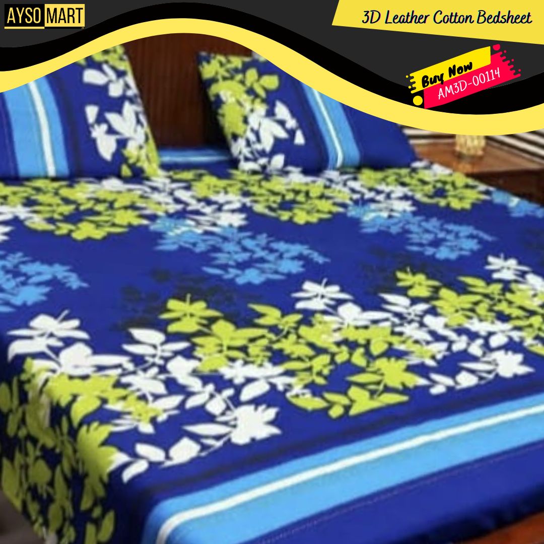3D Leather Crystal Cotton Bedsheet AM3D-00419