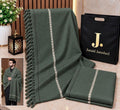 J. Junaid jamsheed Premium Men wool Shawl Olive AY00907