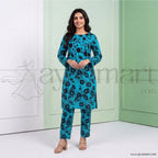 Summer Cotton All over 2pcs Premium Sky Black Floral Full