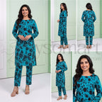 Summer Cotton All over 2pcs Premium Sky Black Floral Full