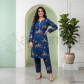 Summer Cotton All over 2pcs Premium Blue Golden Floral
