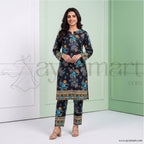 Summer Cotton All over 2pcs Premium Black Sky Floral Border