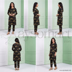 Summer Cotton All over 2pcs Premium Black Golden Floral