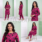 Summer Cotton All over 2pcs Premium Pink Black Floral Full