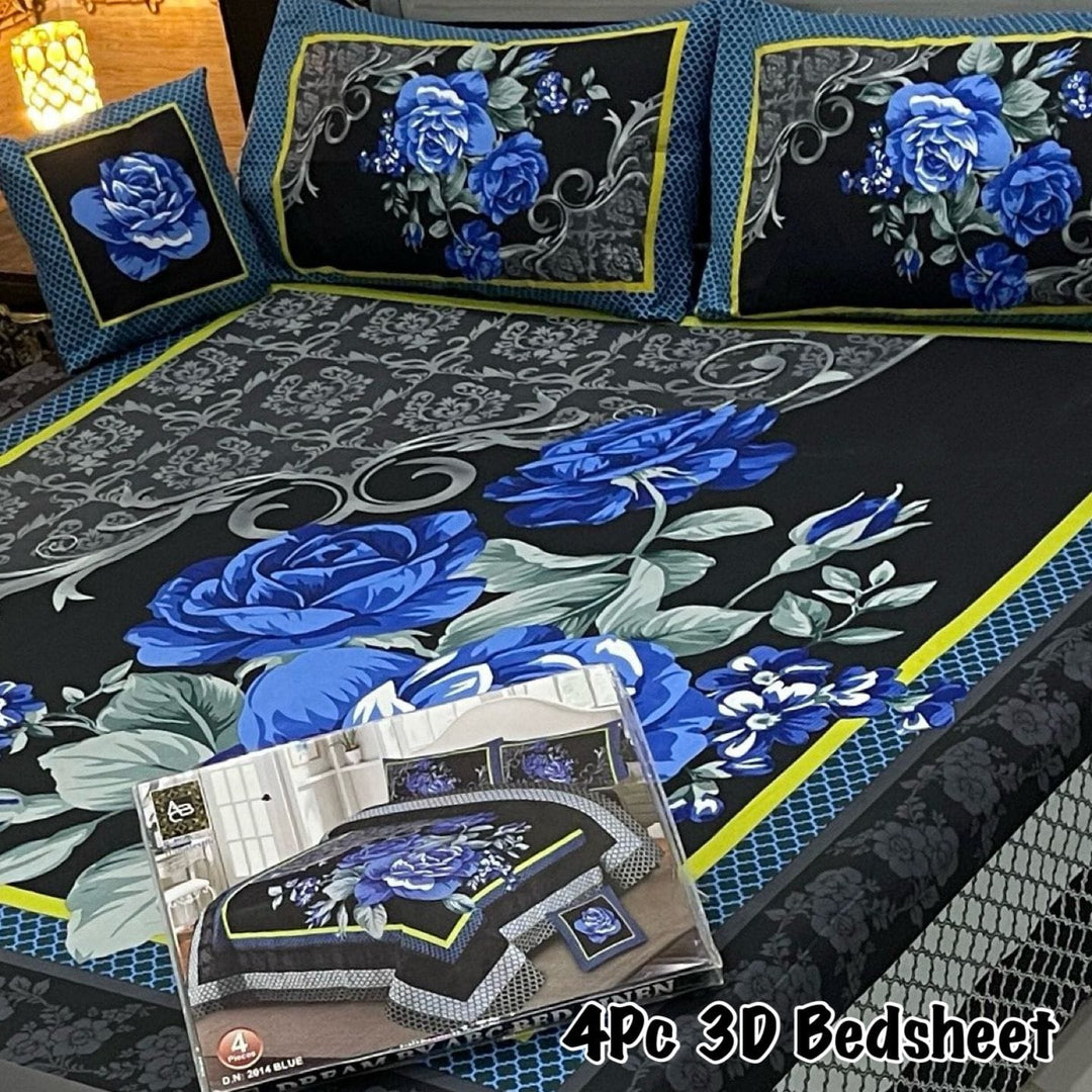 4Pcs 3D Panel Bedsheet Luxury King Size Bedsheets AYPN-00122