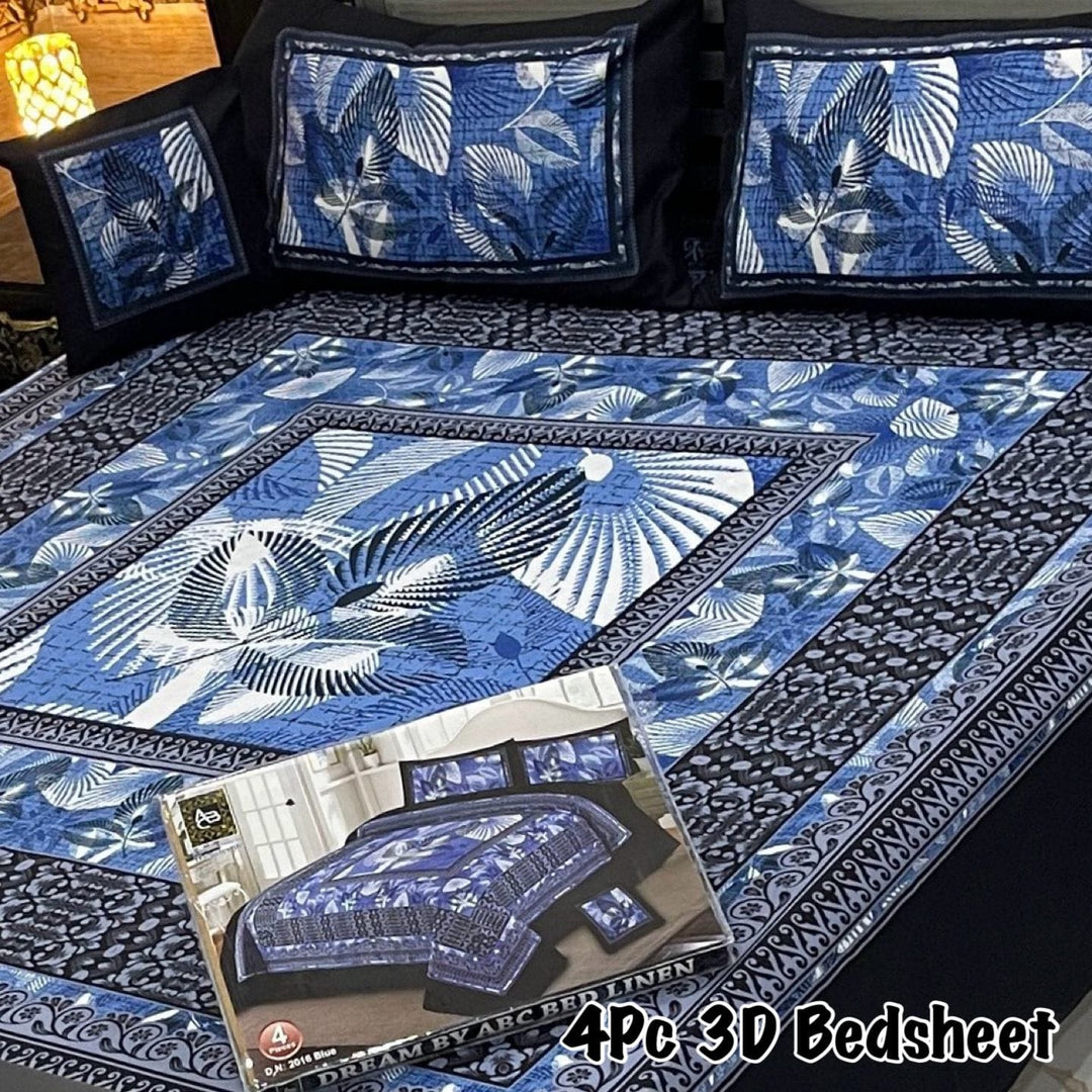 4Pcs 3D Panel Bedsheet Luxury King Size Bedsheets AYPN-00128