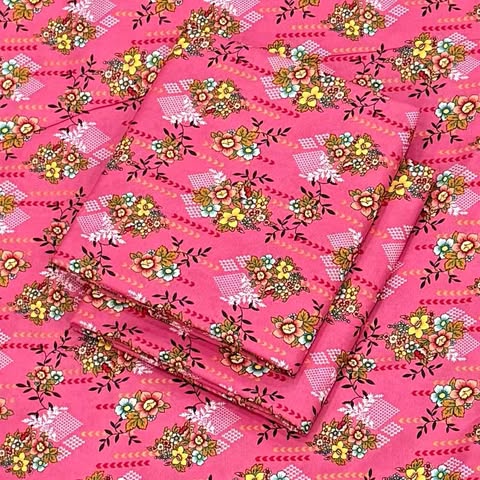 Micro Polo Cotton 2pcs Suit Pink Jewels Yellow FLRL