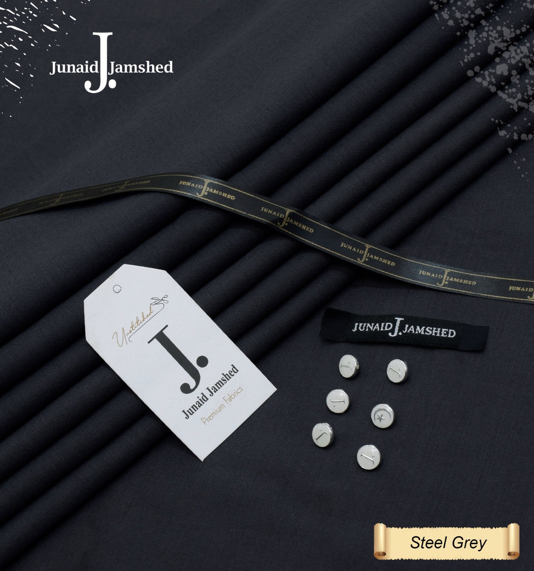 J. Junaid Jamshaid Online All Season Wash & Wear Boski For Men Steel Grey