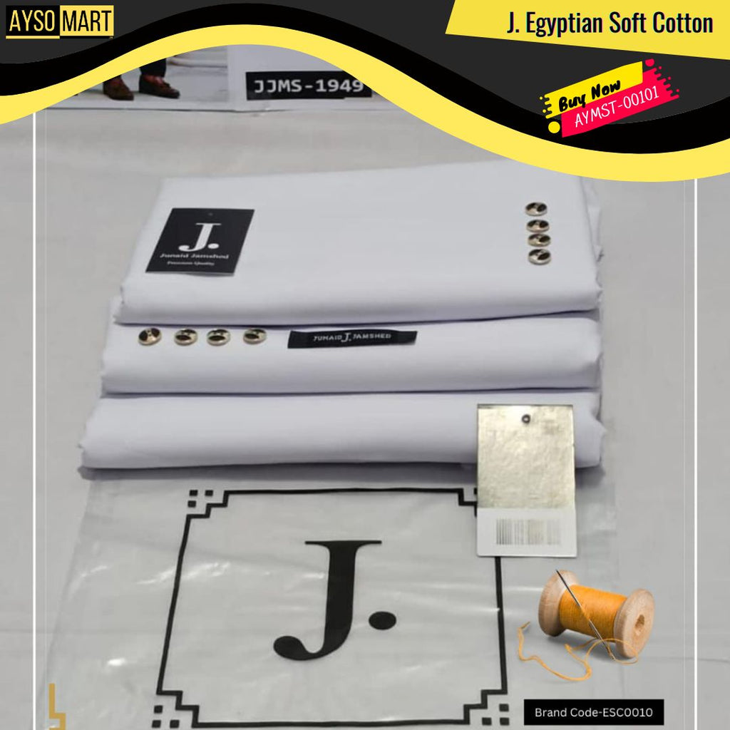 J. By Junaid Jamshed Egyptian Soft Cotton Suiting- Unstitched AYMST-00101