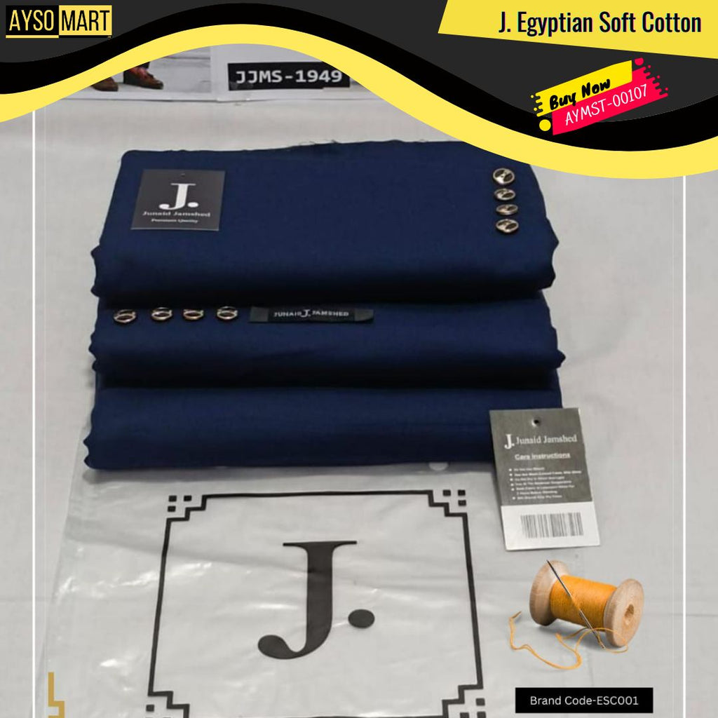 J. By Junaid Jamshed Egyptian Soft Cotton Suiting- Unstitched AYMST-00107