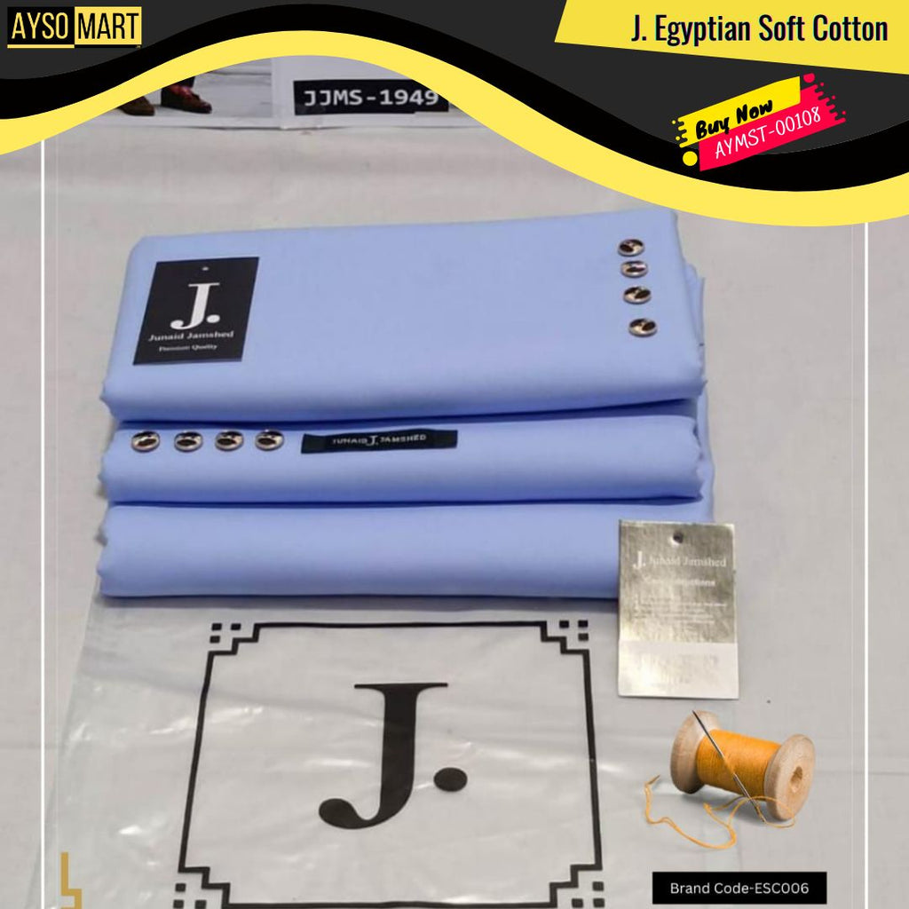 J. By Junaid Jamshed Egyptian Soft Cotton Suiting- Unstitched AYMST-00108
