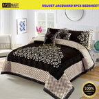 Luxury 5-Pcs Velvet Jacquard King size Bedsheet Set