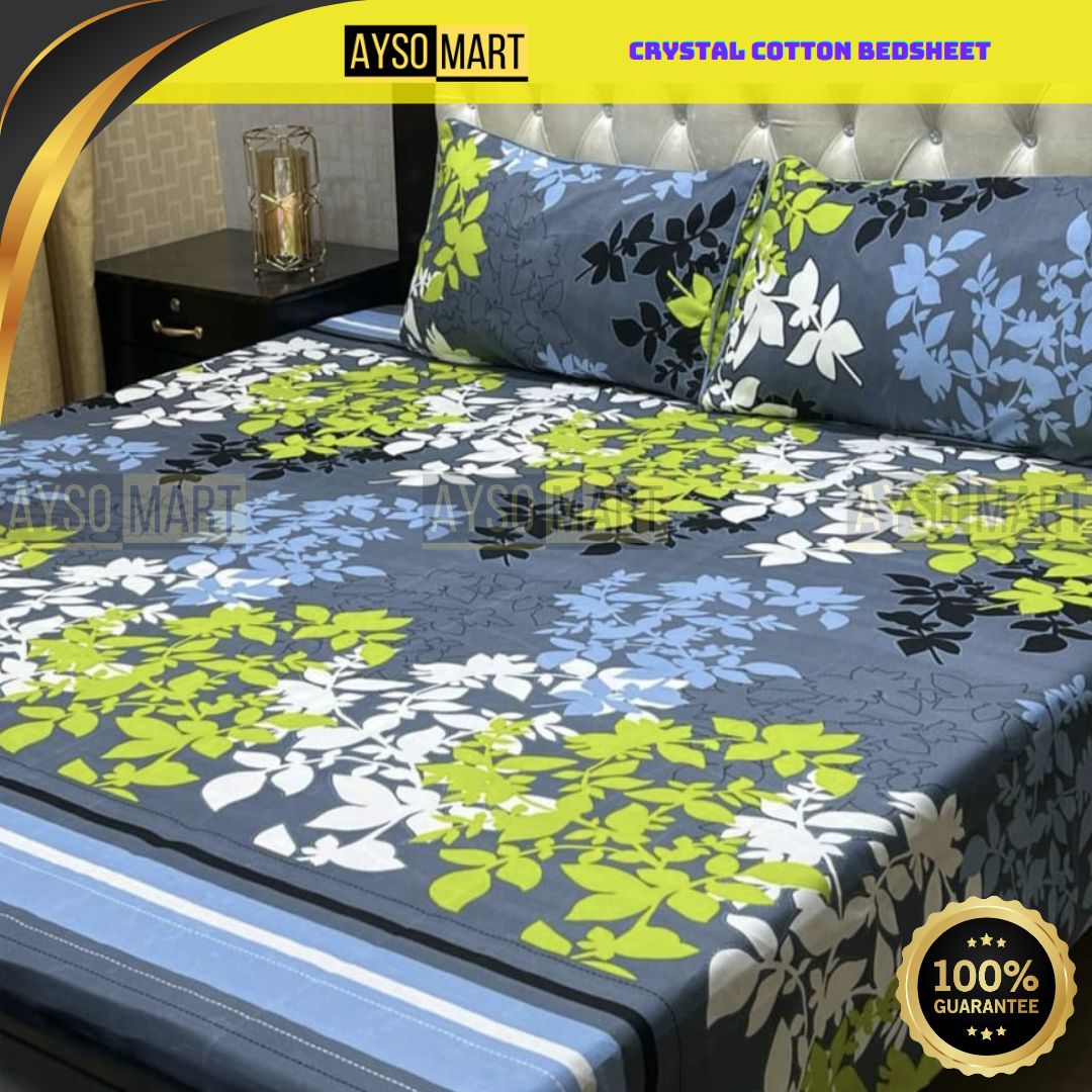 3D Leather Crystal Cotton Bedsheet AM3D-00262