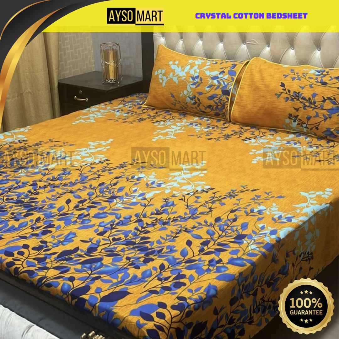 3D Leather Crystal Cotton Bedsheet AM3D-00277