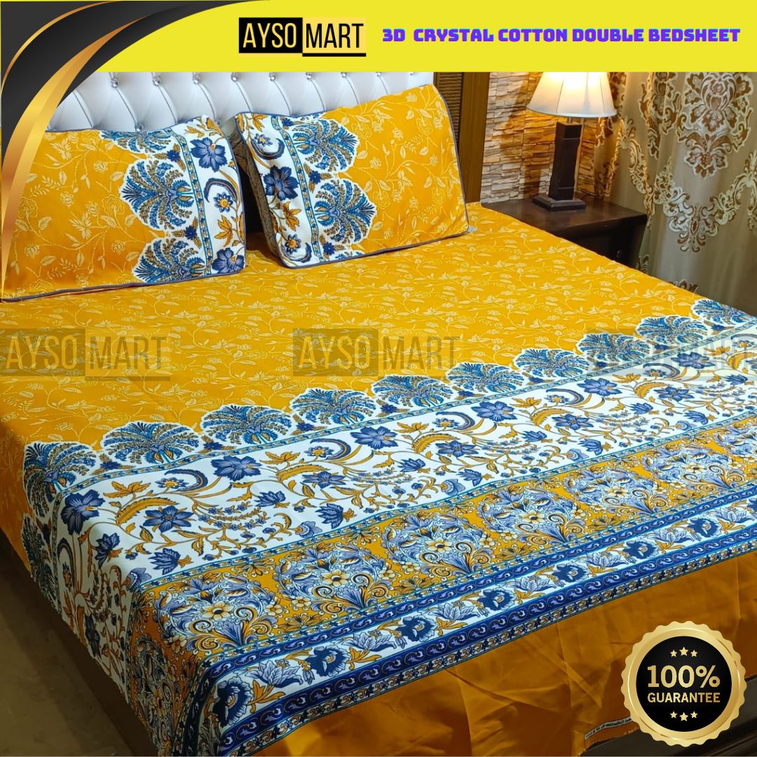 3D Leather Crystal Cotton Bedsheet AM3D-00214