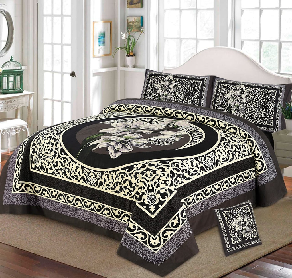 4Pcs 3D Panel Bedsheet Luxury King Size Bedsheets AYPN-00136