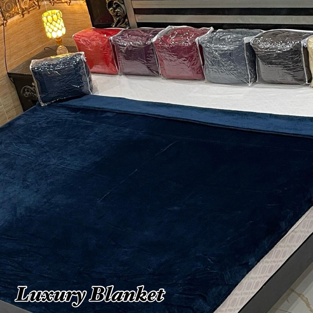 Luxury Export Quality Plain AC Blanket Blue