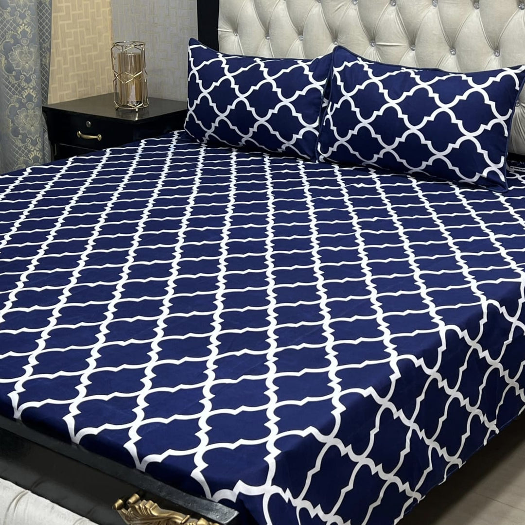 3D Leather Crystal Cotton Bedsheet AM3D-00415