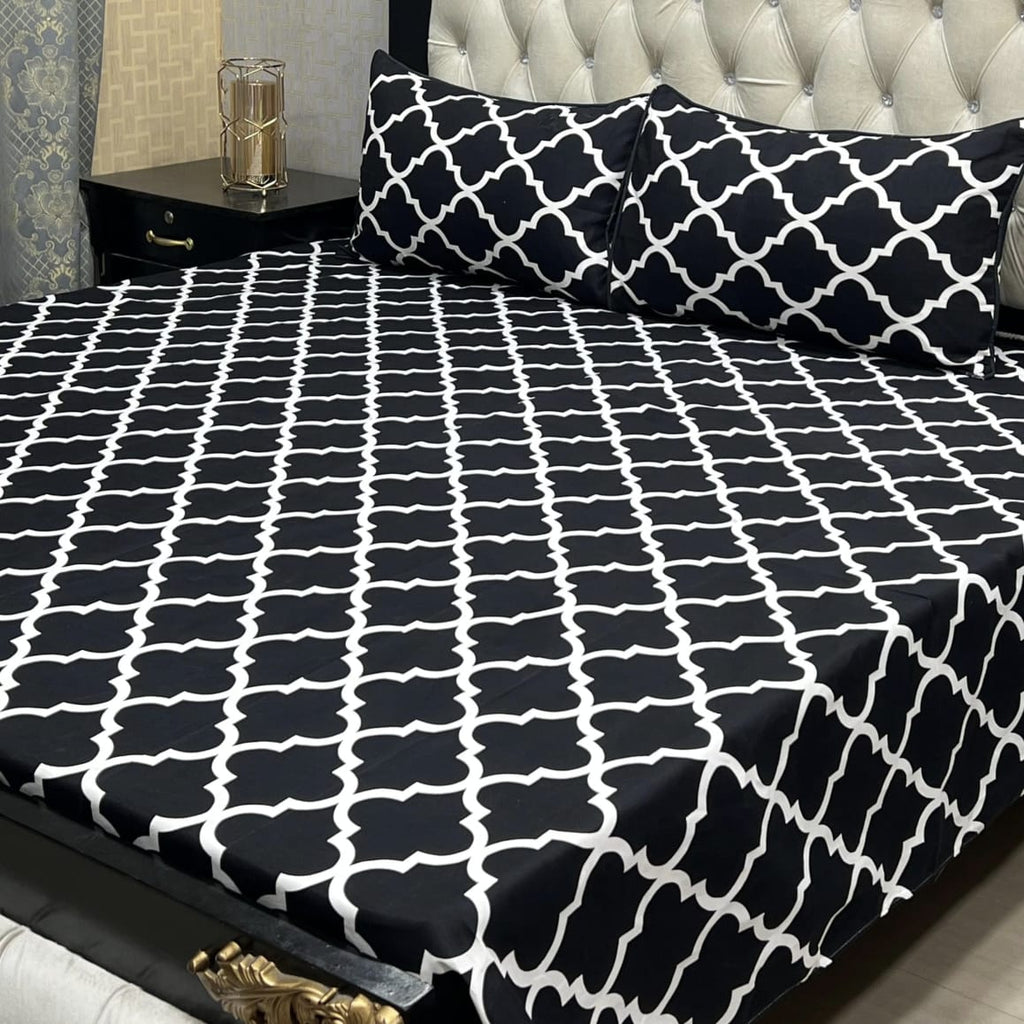 3D Leather Crystal Cotton Bedsheet AM3D-00414