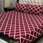3D Leather Crystal Cotton Bedsheet AM3D-00413