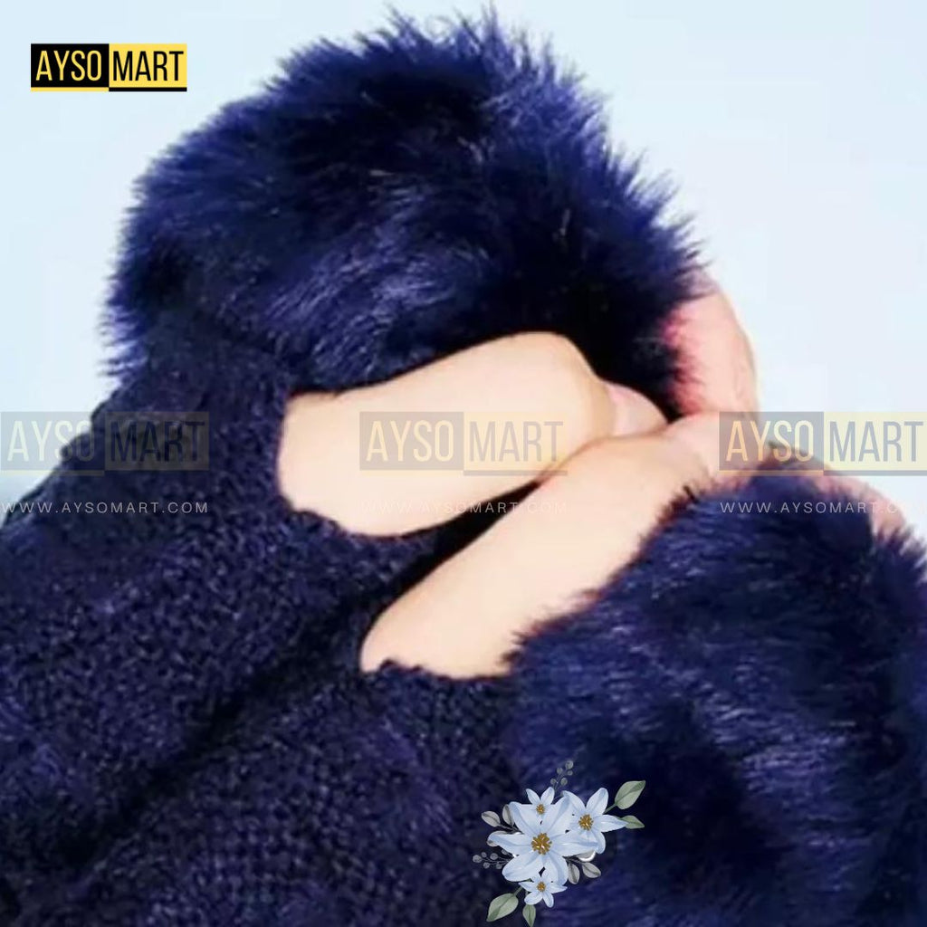 Winter Faux Rabbit Fur Gloves For Women