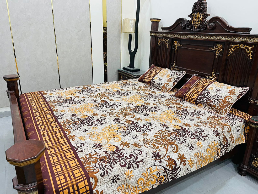 3D Leather Crystal Cotton Bedsheet AM3D-00331