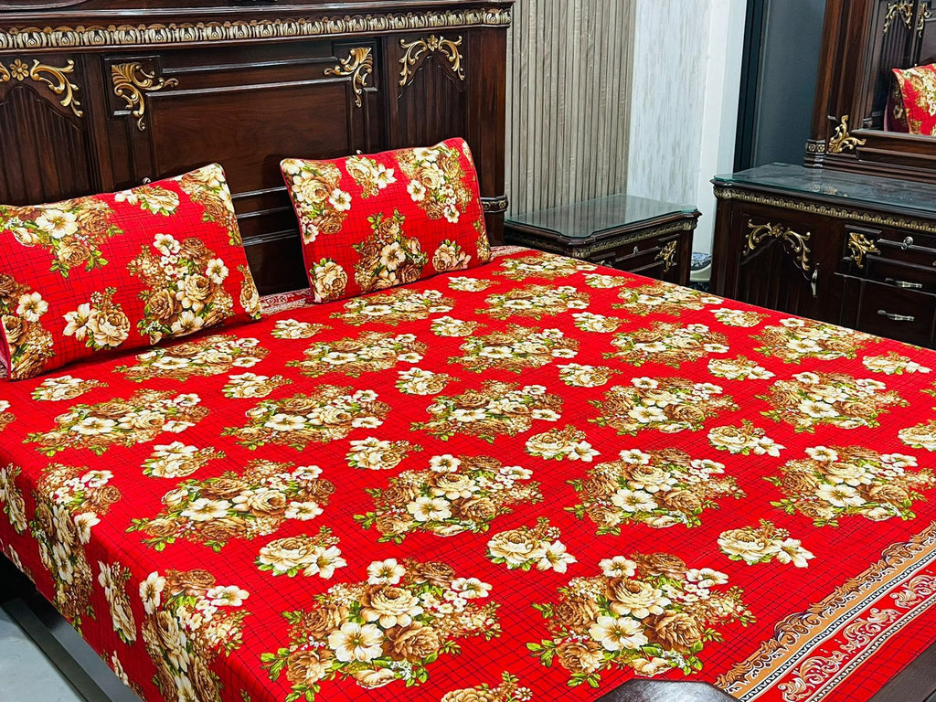 3D Leather Crystal Cotton Bedsheet AM3D-00340