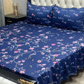 Luxury Cotton Salonica Double Bed Frill Bedsheet Midnight Blossom